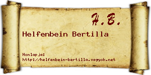 Helfenbein Bertilla névjegykártya